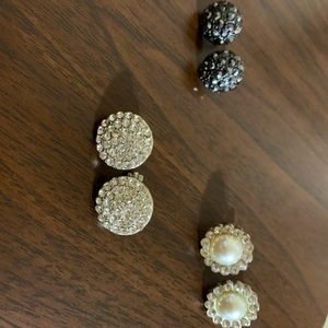 Clip-On Stud Earrings: 3-Set